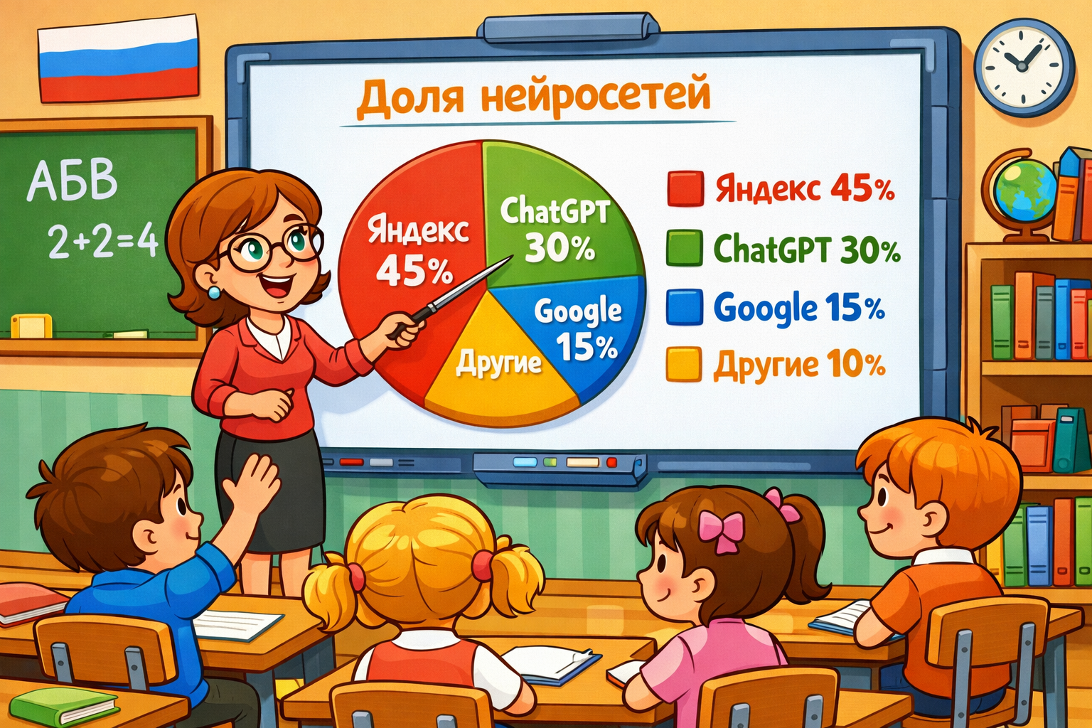 Доля рынка нейросетей в РФ для GEO-продвижения в ИИ