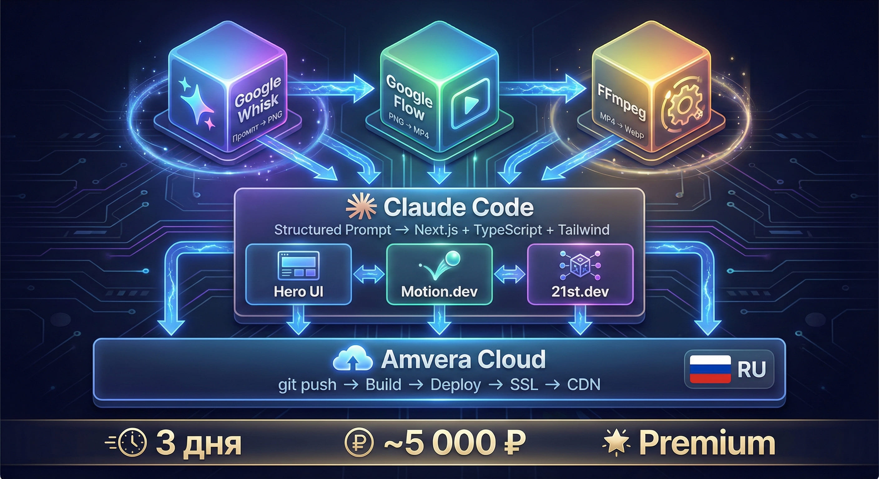 AI-пайплайн для лендингов: от промпта до продакшена за 3 дня