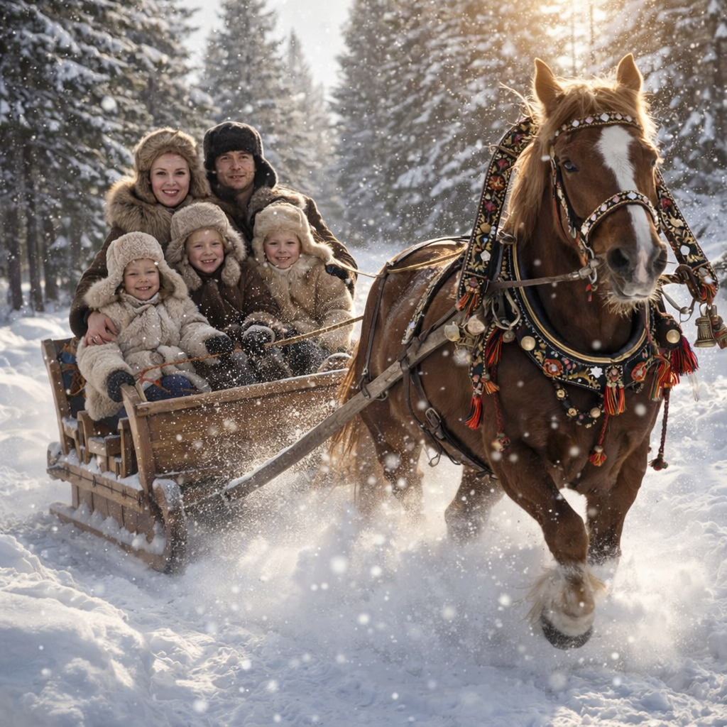 Зимняя фотосессия в русском стиле с ИИ: лучшие промты для нейросети