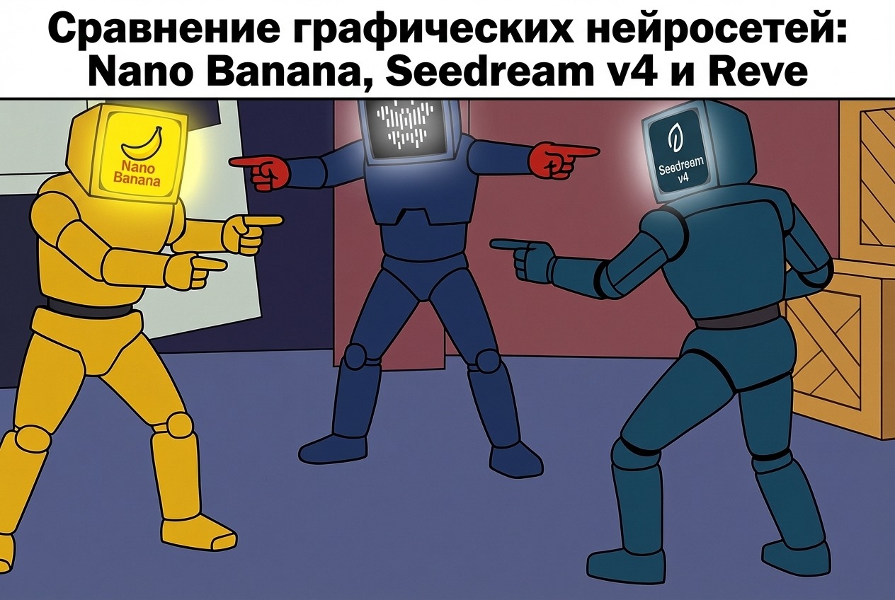 Сравнение графических нейросетей: Nano Banana, Seedream v4 и Reve
