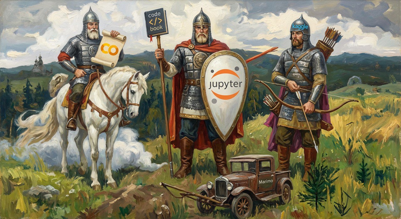 Сравниваю Jupyter Notebook, Google Colab, Kaggle и Marimo глазами исследователя и начинающего Data Scientist