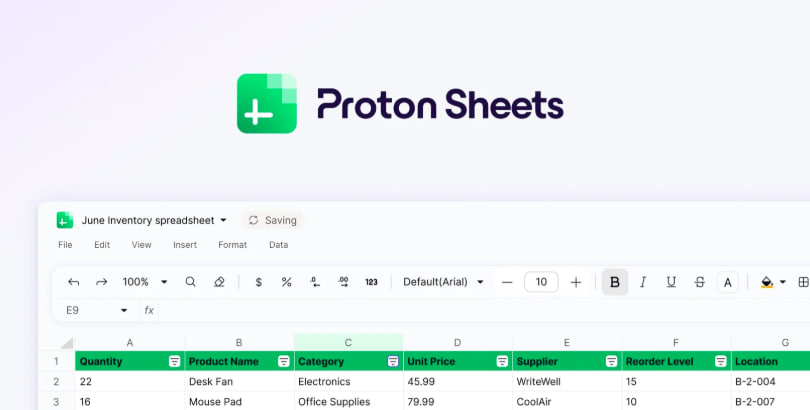 Proton запустила Sheets — защищённую альтернативу Excel и Google Sheets