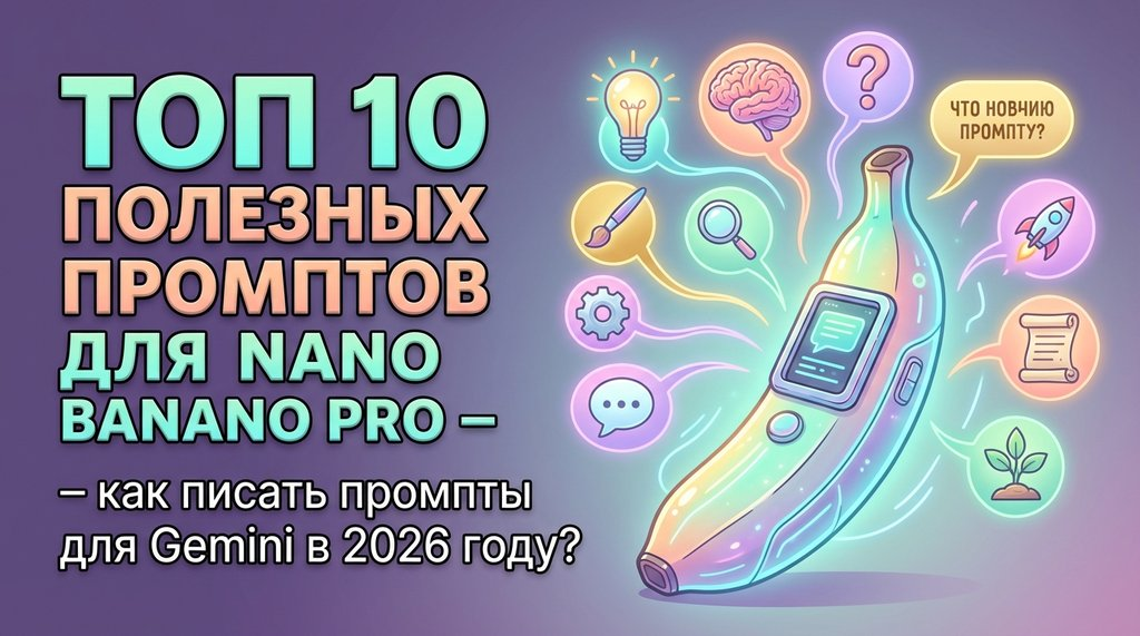 ТОП 10 полезных промптов для Nano Banano Pro – как писать промпты для Gemini в 2026 году?