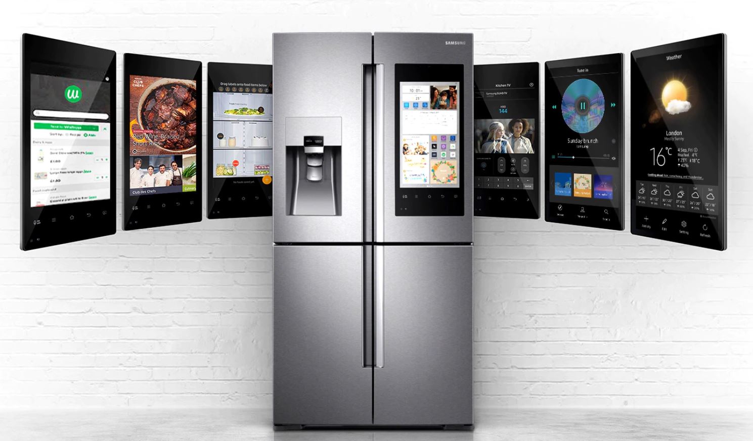 Samsung представила холодильник Family Hub с автоматической дверцей