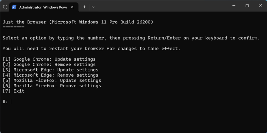 Обновлён проект Just the Browser, который удаляет ИИ, телеметрию и раздражающие элементы из браузеров для ПК